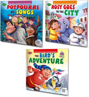 Story Books For Beginners Pack Of 3 Books| Early Reader Series In Large Font (V2)(Paperback, Sawan)