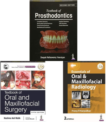 Textbook Of Prosthodontics / Nallaswamy Deepak Veeraiyan , & TEXTBOOK OF ORAL AND MAXILLOFACIAL SURGERY & ESSENTIALS OF ORAL & MAXILLOFACIAL RADIOLOGY(Paperback, Hardcover, Deepak Nallaswamy Veeraiyan, Neelima Anil Malik, Freny R Karjodkar) Textbook Of Prosthodontics / Nallaswamy Deepak Veeraiyan , & TEXTBOOK OF ORAL AND MAXILLOFACIAL SURGERY & ESSENTIALS OF ORAL & MAXILLOFACIAL RADIOLOGY(Paperback, Hardcover, Deepak Nallaswamy Veeraiyan, Neelima Anil Malik, Freny R Karjodkar)