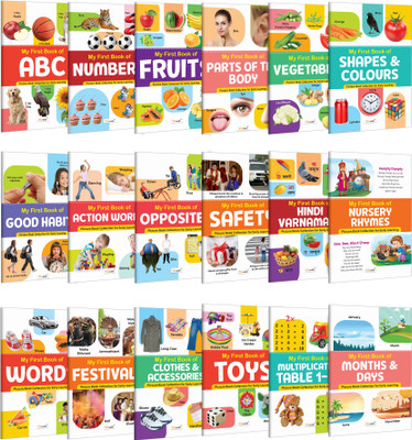 My First Book Of ABC, Numbers, Fruits, Parts Of The Body, Vegetables And More :- Preschool Concept Books, Toddler Picture Books, All In One Book Set | Combo Of 18 Books(Paperback, GOWOO)