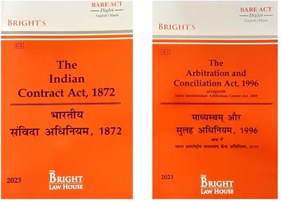 The Indian Contract Act, 1872 With The Arbitration And Conciliation Act, 1996 Bare Act Combo Diglot (English/Hindi) 2023(Paperback, Bright Law House)