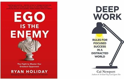 Ego Is The Enemy + Deep Work: Rules For Focused Success In A Distracted World (Set Of 2 Books)(Paperback, Ryan Holiday, Cal Newport)