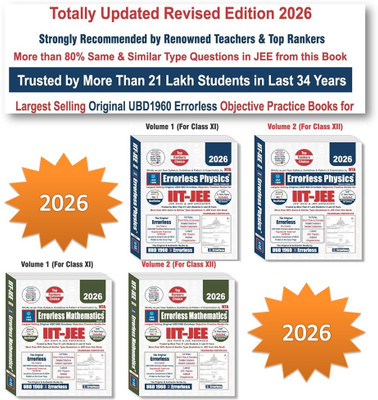 UBD 1960 Errorless For IIT-JEE (MAIN & ADVANCED)- Physics + Mathematics (Each Book-2 Volumes=TOTAL 4-BOOKS SET)) For IIT-JEE (MAIN & ADVANCED) (Paperback+Smart E-Book) Updated New Edition 2026(Paperback, UBD JEE EXPERT TEAM)