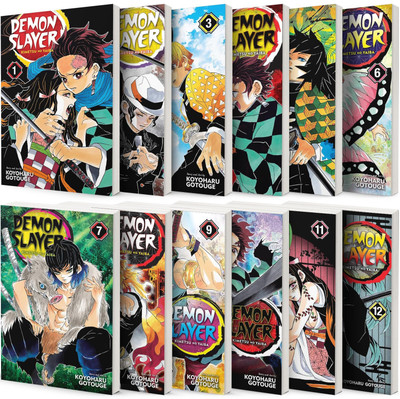 Demon Slayer Manga Vol 1 To Vol 12 Books Set Combo Paperback Author By Koyoharu Gotouge(Paperback, Koyoharu Gotouge)