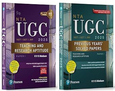 Pearson NTA UGC NET 2025 Paper 1 By KVS Madaan & UGC NET Paper 1 Previous Years' Solved Papers -10 Years PYQs | (Teaching And Research Aptitude) | 2025 & 2024 Solved Papers|2500+ Practice Questions – (Set Of 2 Books)(Paperback, KVS MADAN)