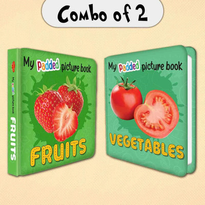 Set Of 2 MY PADDED PICTURE BOOK Vegetables And Fruits| A Picture Book Duo For Cheerful Learning(Hardcover, Sawan)