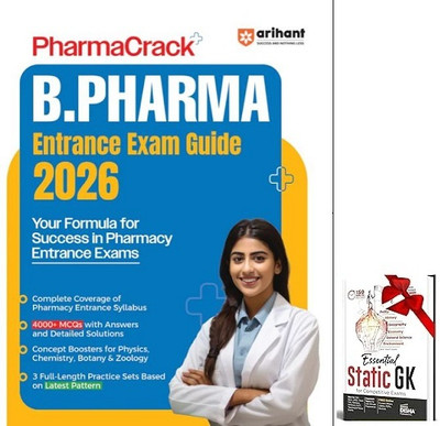 PharmaCrack B.Pharm Entrance Exam 2026 | Study Guide| Complete Coverage Of Syllabus With 4000+ MCQs With Solutions & 3 Practice Sets & STATIC GK(Paperback, PRABHAKAR)