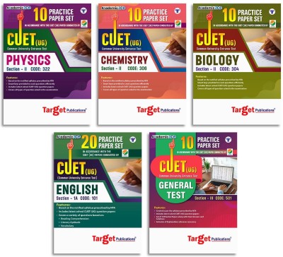 CUET UG 2025 | Physics, Chemistry, Biology, English & General Test (PCB+E+GT) | Practice Question Paper Set With Solutions | Set Of 5 Books(Paperback, Target Publications)