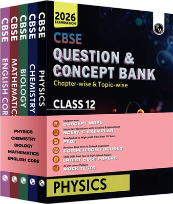 PW CBSE Question & Concept Bank (QCB) Class 12 Physics, Chemistry, Mathematics, Biology, English Core Combo Set Of 5 Books Chapter-Wise And Topic-Wise Solved Questions For 2026 Exams(Paperback, PHYSICS WALLAH)