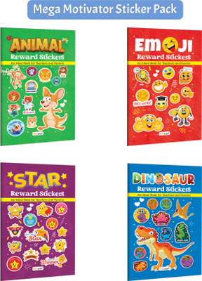 Dinosaur Reward Stickers, Animal Reward Stickers, Emoji Reward Stickers And Star Reward Stickers :- Creative Reward Stickers, Kids Learning Motivation, Fun Preschool Activity | Set Of 4 Books(Paperback, GOWOO)