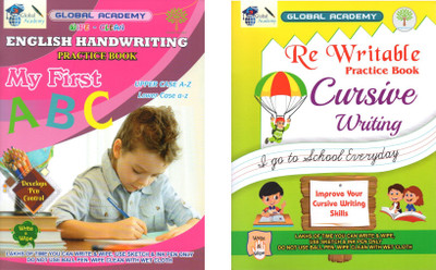 Re-Usable Wipe And Clean Books | English Handwriting - My First ABC + Cursive Writing | Set Of 2 Books |(Paperback, Global Academy) Re-Usable Wipe And Clean Books | English Handwriting - My First ABC + Cursive Writing | Set Of 2 Books |(Paperback, Global Academy)