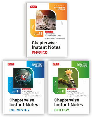 MTG CBSE Chapterwise Instant Notes Class 11 Physics, Chemistry & Biology - Quick Recap & Complete Coverage Of Latest Syllabus 2025 (Set Of 3 Books)(Paperback, MTG Editorial Board)
