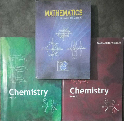 Ncert 3 Books Chem ,part-I,ii+math,eng,class-11(BOOKS, NCERTR)