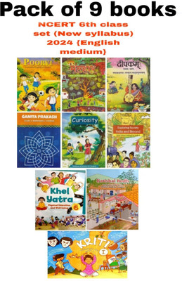 Original NCERT | Class 6 Complete Textbook Set – Pack Of 9 Books
English, Hindi, Sanskrit, Mathematics, Science, Social Science, Physical Education, Vocational Education Activity Book & Kriti Drawing Book | 2024–25 Edition | English Medium(Paperback, National Council of Educational Research and Trai