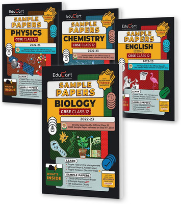 Educart CBSE Class 12 Sample Papers 2022-23 Bundle - Physics, Chemistry, Biology And English (4 Books) 2022(Paperback, Educart)