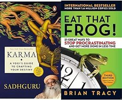Karma: A Yogi's Guide To Crafting Your Destiny By Sadhguru & Eat That Frog!: 21 Great Ways To Stop Procrastinating And Get More Done In Less Time(Paperback, Combo)