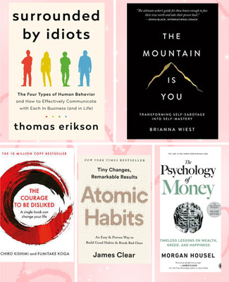 Atomic Habits, The Psychology Of Money, The Mountain Is You, Surrounded By Idiots, The Courage To Be Disliked, Combo_set Of 5 Book(Paperback, Self help)