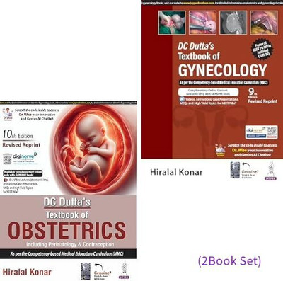 DC Dutt's - Textbook Of Obstetrics + Textbook Of Gynecology - Set Of 2 Books - 2024 EDITION Paperback – 1 January 2024(peparback, Hiralal Konar)