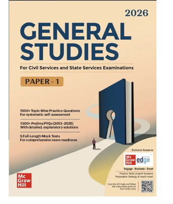 UPSC Prelims 2026: General Studies Paper 1 (Complete Manual) | GS Paper 1 Manual | 1300+ Prelims PYQs (2013-2025) | 1500+ Topic-Wise Practice Questions | 5 Full-Length Mock Test On McGraw Hill Edge (Paperback, MHE)(Paperback, MC GRW) UPSC Prelims 2026: General Studies Paper 1 (Complete Manual) | GS Paper 1 Manual | 1300+ Prelims PYQs (2013-2025) | 1500+ Topic-Wise Practice Questions | 5 Full-Length Mock Test On McGraw Hill Edge (Paperback, MHE)(Paperback, MC GRW)