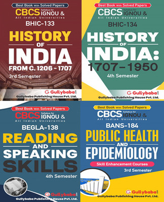 BHIC-133 History Of India From C.1206 - 1707 BHIC-134 History Of India: 1707-1950 BEGLA-138 Reading And Speaking Skills BANS-184 Public Health And Epidemiology(Paperback, GPH Expert) BHIC-133 History Of India From C.1206 - 1707 BHIC-134 History Of India: 1707-1950 BEGLA-138 Reading And Speaking Skills BANS-184 Public Health And Epidemiology(Paperback, GPH Expert)