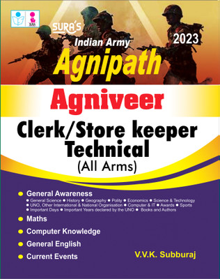 SURA`S Indian Army Agnipath Agniveer Clerk Store Keeper Technical (All Arms) Exam Book In English Medium - Latest Updated Edition 2023(Paperback, V.V.K Subburaj)