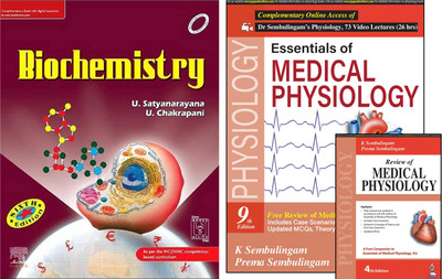 Satyanarayan Biochemistry, 6e + Essentials Of Medical Physiology (Free Review Of Medical Physiology): With Free Review Of Medical Physiology (Set Of 2 Books)(Paperback, K. sembulingham, Satyanarayan u) Satyanarayan Biochemistry, 6e + Essentials Of Medical Physiology (Free Review Of Medical Physiology): With Free Review Of Medical Physiology (Set Of 2 Books)(Paperback, K. sembulingham, Satyanarayan u)