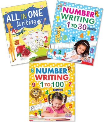 Combo Set Of 3 Writing Books (All In One Writing & Number Writing 1 To 30, 1 To 100)(Paperback, Infinity Team)