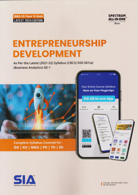 Entrepreneurship Development (Business Analytics) B.B.A III-Year V-Sem As Per The Latest (2021-22) Syllabus (CBCS)(GE-1(A)) Latest 2024 Edition(Paperback, SIA Team Of Experts)