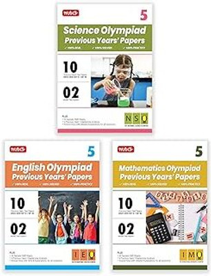 MTG Class-5 IMO-NSO-IEO Olympiad 10 Previous Years Papers (2024-2020 Set A & B) Mathematics, Science & English (Set Of 3 Books) With Model Test Papers & 24 Sample OMR Sheets | PYQs For SOF 2025-26 Exam Paperback – 14 April 2025(Paperback, Mtg Editorial Board)