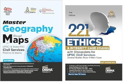 221 Ethics & Integrity Case Studies With Discussions For UPSC Civil Services General Studies Paper 4 Main Exam 2nd Edition &Master Geography Through Maps For UPSC & State PSC Civil Services Prelim & Main Exams Previous Year Questions PYQs | 105 Maps Powered With 4 ... Advice, Infographics, Charts & 