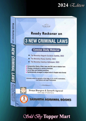 Ready Reckoner On New Criminal Laws Edition 2024(Paperback, SHREYA AGARWAL, SAMARTH AGARWAL)