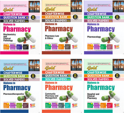 Gold Rajasthan University Of Health Sciences Chapter Wise Question Bank And Solved Papers For Diploma In Pharmacy (D.Pharm) Complete Set Of 6 Books(Paperback, By Team Of Experienced Lecturers) Gold Rajasthan University Of Health Sciences Chapter Wise Question Bank And Solved Papers For Diploma In Pharmacy (D.Pharm) Complete Set Of 6 Books(Paperback, By Team Of Experienced Lecturers)