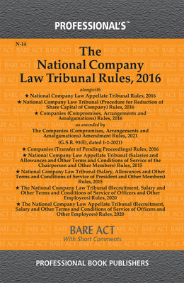 National Company Law Tribunal Rules, 2016(Paperback, Professional)