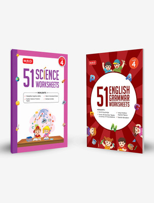 MTG 51 English Grammar & Science Worksheets Class 4 (Set Of 2) – Grammar Workbook To Practice English Concepts In Interactive Way | Science Workbook To Help In Conceptual Clarity (Based On CBSE/NCERT)(Paperback, MTG Editorial Board)