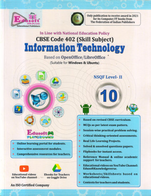 EDUSOFT INFORMATION TECHONOLOGY CLASS - 10 NSQF Level- 2 CBSE CODE 402 (Skill Subject) Based On OpenOffice/LibreOffice(Paperback, GAGAN AGARWAL)