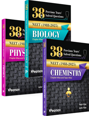 Pearson 38 Previous Years' Solved Questions NEET Physics,Chemistry,Biology Combo Of 3 Books (2025- 1988) |1500+ PYQ Chapterwise | Mock Test Chapterwise | Detailed Expert-Curated Solution(Paperback, Pearson team) Pearson 38 Previous Years' Solved Questions NEET Physics,Chemistry,Biology Combo Of 3 Books (2025- 1988) |1500+ PYQ Chapterwise | Mock Test Chapterwise | Detailed Expert-Curated Solution(Paperback, Pearson team)