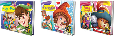 World Famous Fairy Tales Peter Pan, Pinocchio And Puss In Boots, Set Of 3(Hardcover, SAWAN)