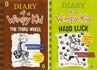 Set Of 2 (Two) Books Of Diary Of A Wimpy Kid : The Third Wheel, Hard Luck(Paperback, Jeff Kinney)