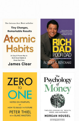 Atomic Habits+Rich Dad Poor Dad+Zero To One+The Psychology Of Money(Paperback, James Clear, Robert T. Kiyosaki, Peter Thiel, Morgan Housel)