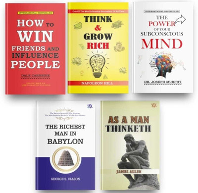 World’s Greatest Books For Personal Growth & Wealth (Set Of 5 Books): Perfect Motivational Gift Set - How To Win Friends And Influence People Think And Grow Rich The Power Of Your Subconscious Mind As A Man Thinketh The Richest Man In Babylon (Paperback, Dale Carnegie, Napoleon Hill, Dr. Joseph Murp World’s Greatest Books For Personal Growth & Wealth (Set Of 5 Books): Perfect Motivational Gift Set - How To Win Friends And Influence People Think And Grow Rich The Power Of Your Subconscious Mind As A Man Thinketh The Richest Man In Babylon (Paperback, Dale Carnegie, Napoleon Hill, Dr. Joseph Murp