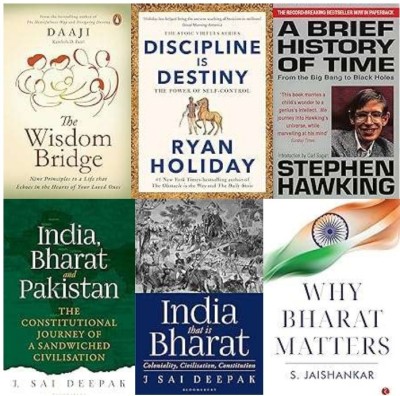 A Brief History Of Time + DISCIPLINE IS DESTINY + The Wisdom Bridge + Why Bharat Matters + India That Is Bharat + India, Bharat And Pakistan (6 Books)(Paperback, Combo set)