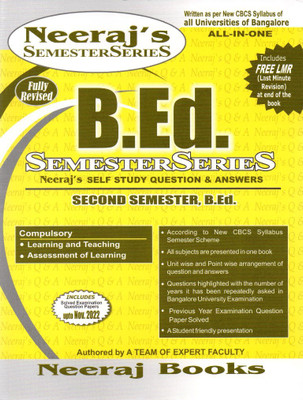 B.Ed - 2nd SEMESTER - Compulsory Subject -Self Study Question And Answers - All In One|As Per New CBCS Syllabus Of All Universities Of Bangalore|(Paperback, Team Of Expert Faculty, Neeraj Books)