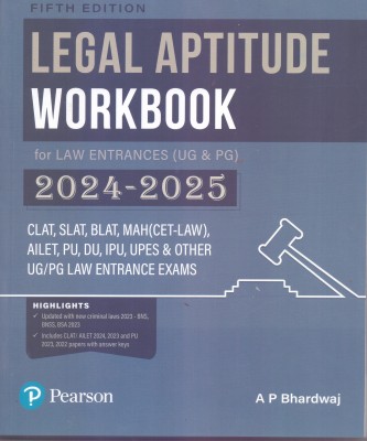 Legal Aptitude Workbook For Law Entrances (UG & PG), 5th Edition (2024-2025)(Paperback, A P Bhardwaj)