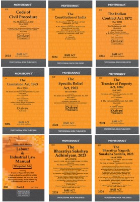 Complete Legal Reference Compendium 2024: BNSS, BSA, Contracts, Property, And Labour Laws ( Set Of 9 Books)(Paperback, Professional Ed team)