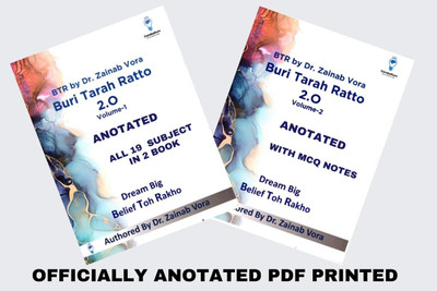 BTR 2.0 Annotated In Big Font (2 Books)- All 19 Subjects With MCQ(sprial, Dr. Zainab Vora)