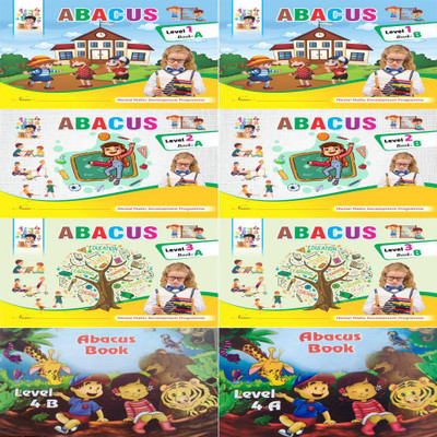 Abacus Book Level 1 To 4 (A+B Total 8 Books)(Paperback, abacus gayan)
