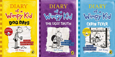 Set Of 3 (Three) Books Of Diary Of A Wimpy Kid : Dog Days, The Ugly Truth, Cabin Fever(Paperback, Jeff Kinney)