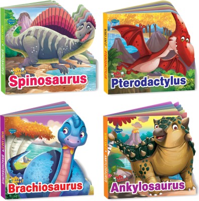 Sawan Present Set Of 4 Who Am I Story Books Of Spinosaurus,Pterodactylus,Brachiosaurus & Ankylosaurus | Board Book(Hardcover, Sawan)