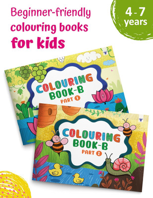 Colouring And Drawing Book For Kids B1 And B2| Perfect For Preschool, Nursery, Early Learners And Kindergarten 2 To 6 Year Old Children | Pack Of 2(Paperback, Content Team at Target Publications)