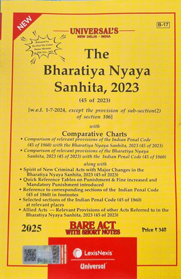Universal LEXIS NEXIS Bharatiya Nyaya Sanhita (BNS) 2023 Bare Act 2025 Edition(Paperback, BARE ACT)