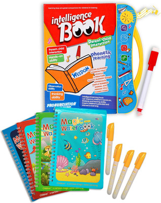 Reusable Magic Water Colouring Book And Intelligence Book For Kids Musical Learning Study Book | 5 Books(Hardcover, Target Publications)